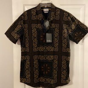 HAIKU Man Shirt size L length 30” bust 40”short sleeve